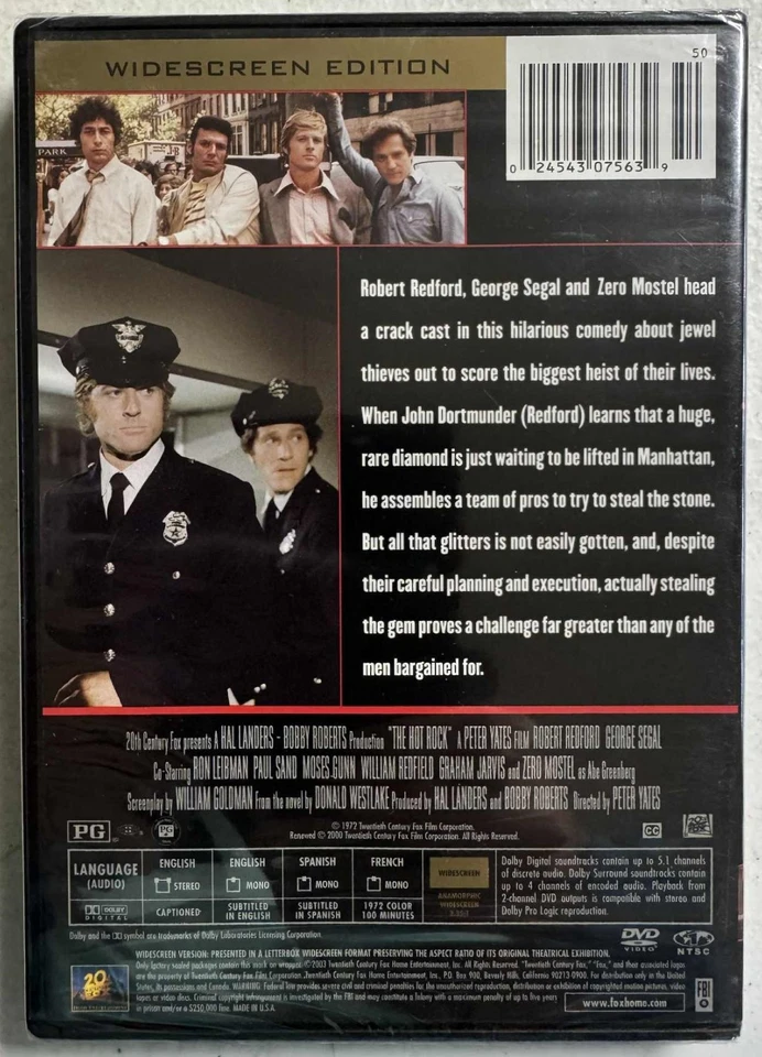 OOP The Hot Rock DVD Rare 1972 Factory Sealed 2000 Brand New - Image 2 of 2