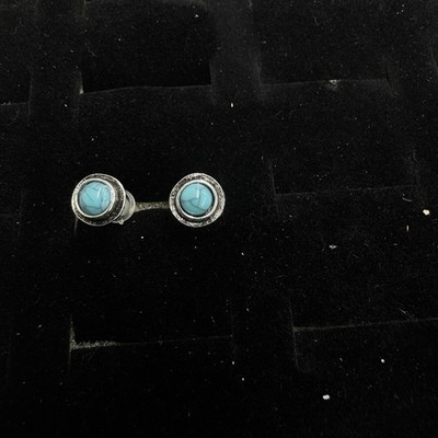 Costume Jewelry, Faux Turquoise Earrings studs 1/2 cm boho western aztek fairy
