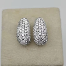 2.00TCW Round Cut Lab Created Women's Cluster Stud Earring 14k White Gold Plated