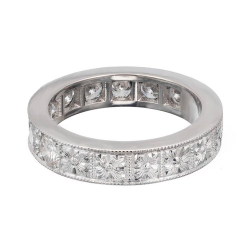 Peter Suchy Vintage Inspired Wedding Band Ring Platinum Diamond 2.20ct - Picture 4 of 6