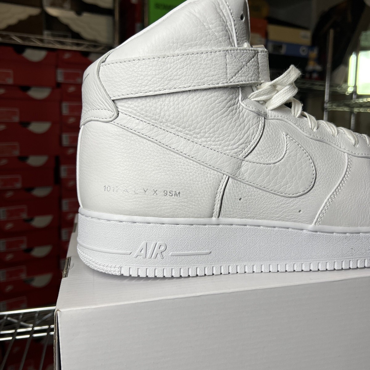 Nike Air Force 1 High x 1017 ALYX 9SM Triple White Rare Mens Nike Air Force 1 High x 1017 ALYX 9SM Triple White Rare Mens