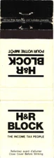 H & R Block The Income Tax People Vintage Matchbook Cover