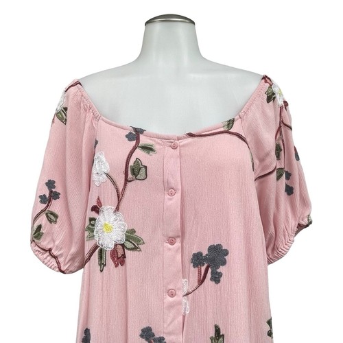 LIV LOS ANGELES Womens M Embroidered Dress Gauzy Summer Lightweight Floral NWT - Picture 12 of 21