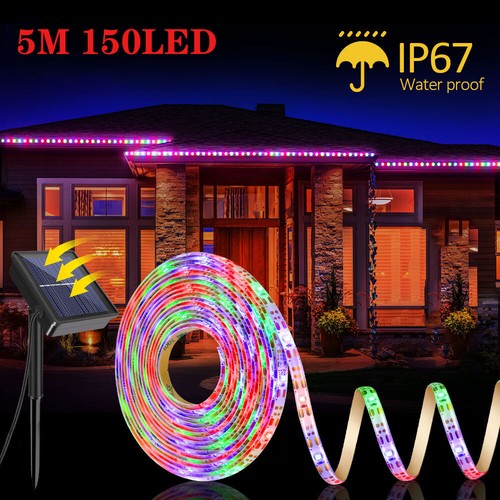 Outdoor Solar LED Strip Lights Waterproof Garden Flexible Tape Rope Lamp 8 Modes - Picture 5 of 26