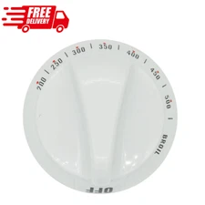 Stove Knob WB03K10036 White Replacement for GE Hotpoint Oven, D-Shape, 1PC