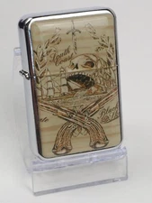 STAR-1 Stainless Steel Windproof Lighter-SKULL w/ GUNS #L192 NEW in Gift Box!