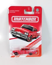 Matchbox '59 Dodge Coronet Police Car 1/4 Red 1:64 Scale Toy Vehicle HVM00