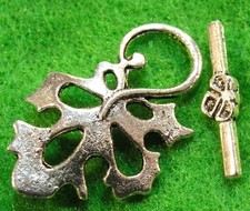 5Pcs. Tibetan Silver LG LEAF Toggle Clasps Connectors Jewelry Findings C153