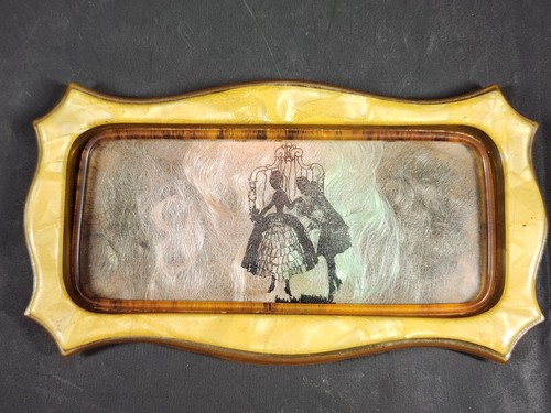 Comò antico o vintage in celluloide vassoio sagoma coppia alghe LEGGI - Foto 1 di 7