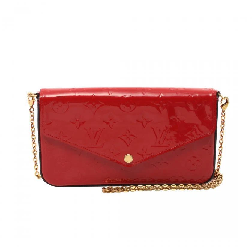 Red Louis Vuitton Monogram Vernis Pochette Felicie Crossbody Bag