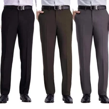 Haggar Men's Super Flex Waistband Comfort Performance Straight Pants, Size 32x32