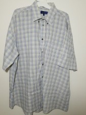 Enro Mens Button Up Short Sleeve Shirt Plaid Size XLT