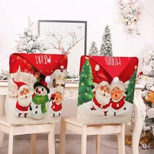 Christmas Chair Covers Set of 4 Merry Christmas Dining Room Chair Back Slipco...