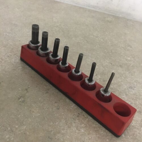 Snap-on Tools USA 8 pc Metric Hex Bit 3/8" Drive socket Set on rack - Picture 2 of 3