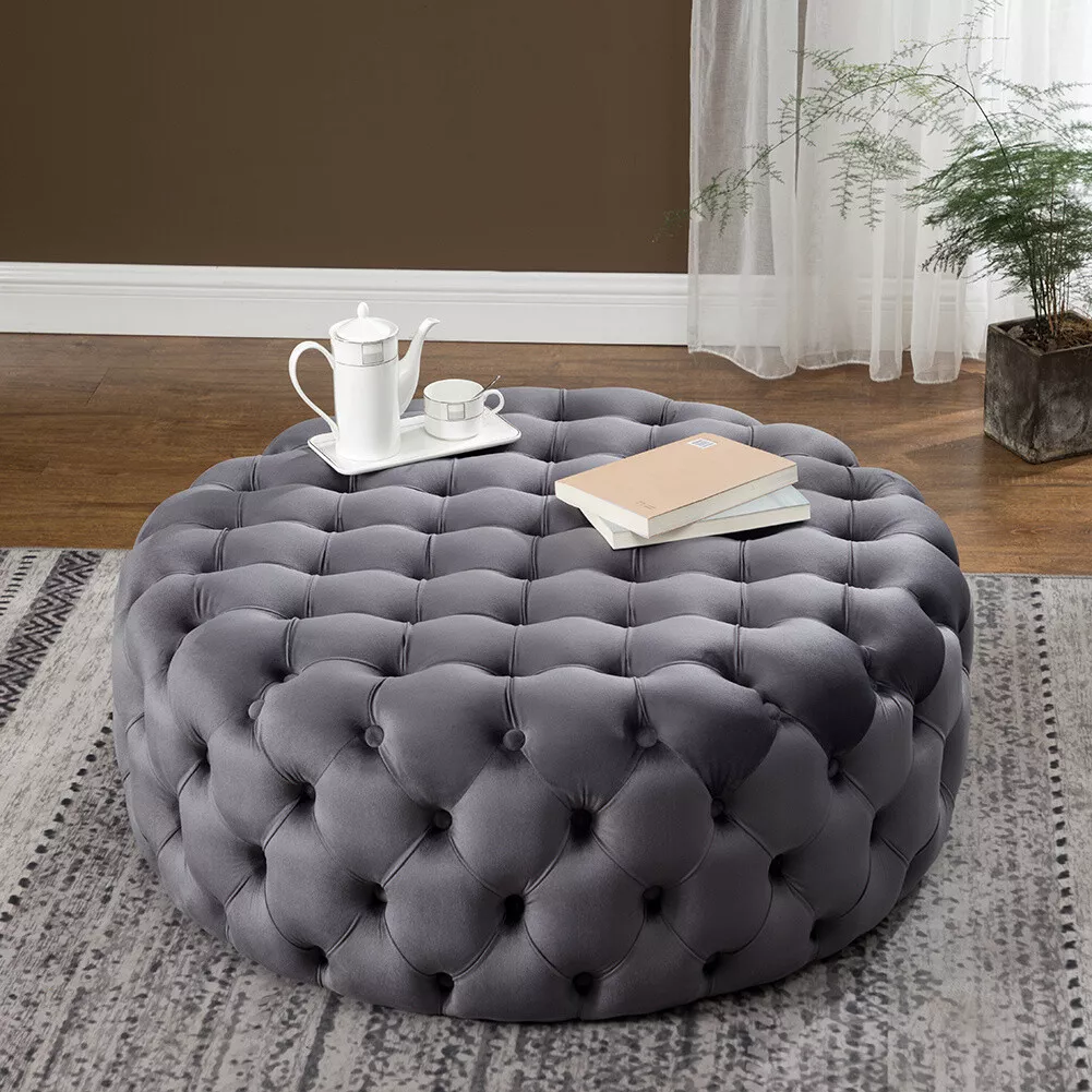 Plush cheap velvet pouffe