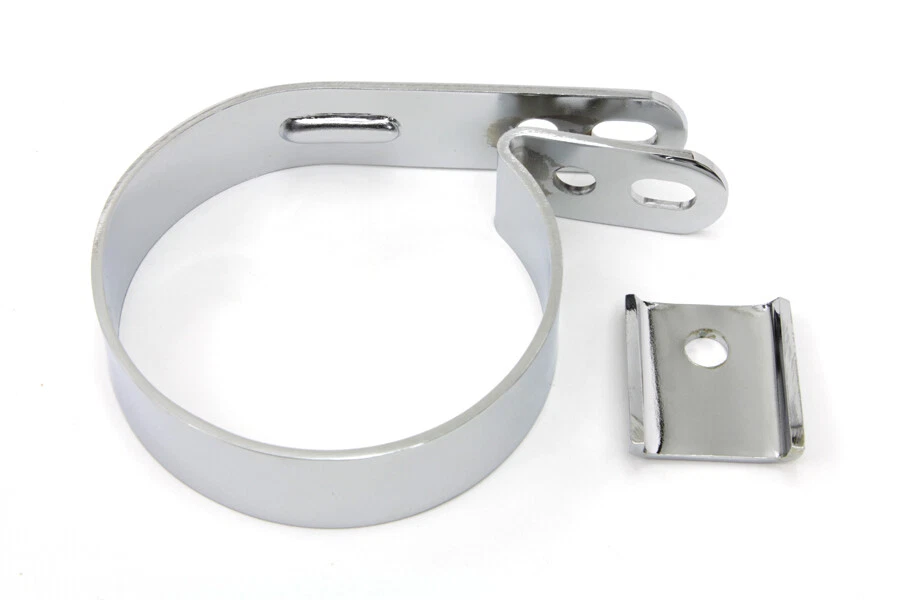 Chrome 3-1/4 inch Replica Muffler Clamp fits Harley Davidson - Image 2 of 4