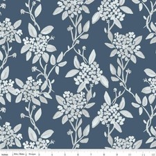Fat Quarter Riley Blake "Portsmouth" Main Oxford Blue Cotton Quilt Fabric