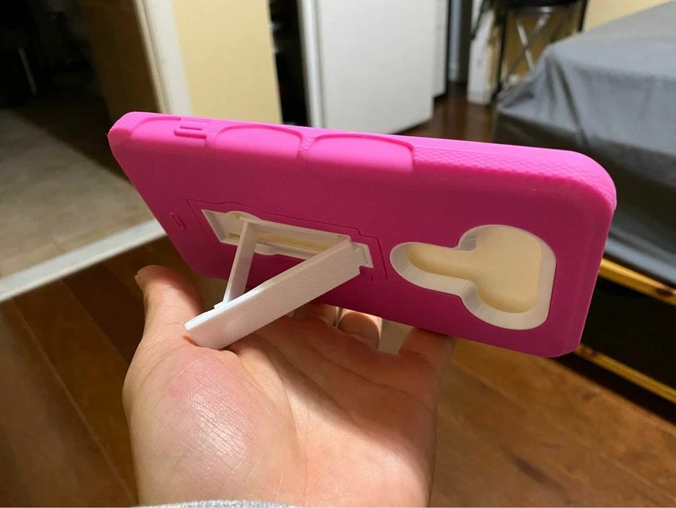 LG V20 - Funda protectora rosa de alta resistencia con soporte Foto 2 de 3