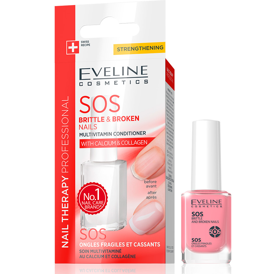 Eveline Nail Therapy SOS Strengthening Conditioner with Calcium & Collagen 12ml