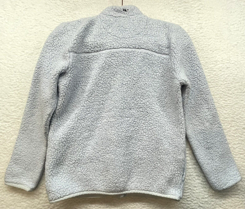 Vineyard Vines Jacket Girls Large Blue Plush Teddy Fleece Full Zip Sherpa Cozy - Picture 2 of 12