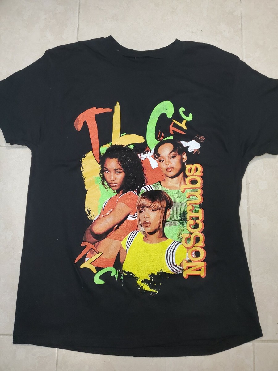 NWOT TLC Hip Hop 90s Rap Short Sleeve Cotton Men's Shirt No Scrubs