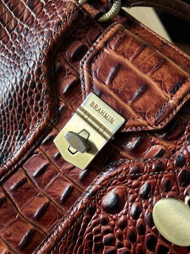 brahmin croc embossed handbags No Strap Brown (See Pics For Details) - Picture 8 of 8