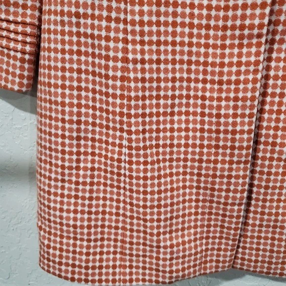 Abrigo de lana tejido naranja y blanco Arden B. cuello desmontable de piel sintética pequeño Foto 3 de 4