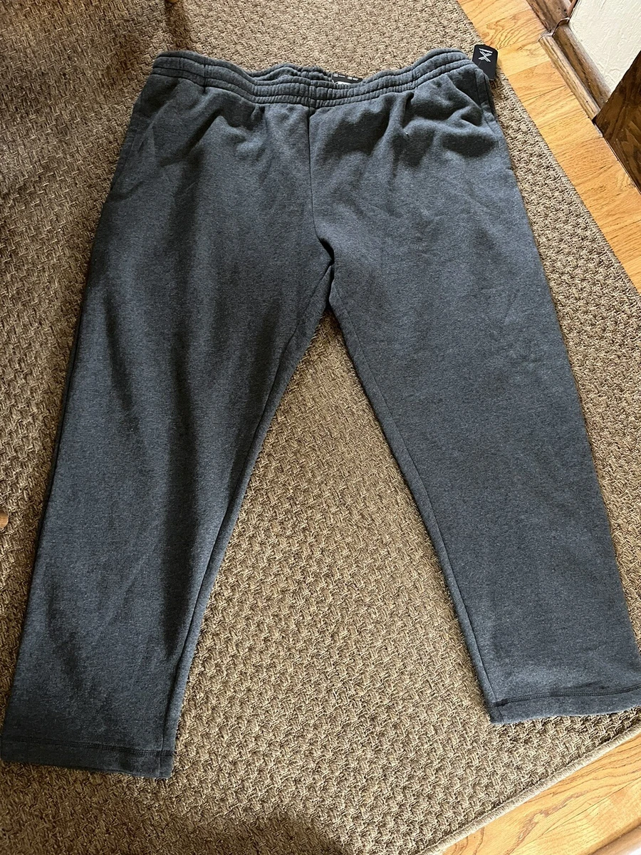 Xersion Sweatpants Men's 3 XL Charcoal Heather Regular Fit Open Bottom New