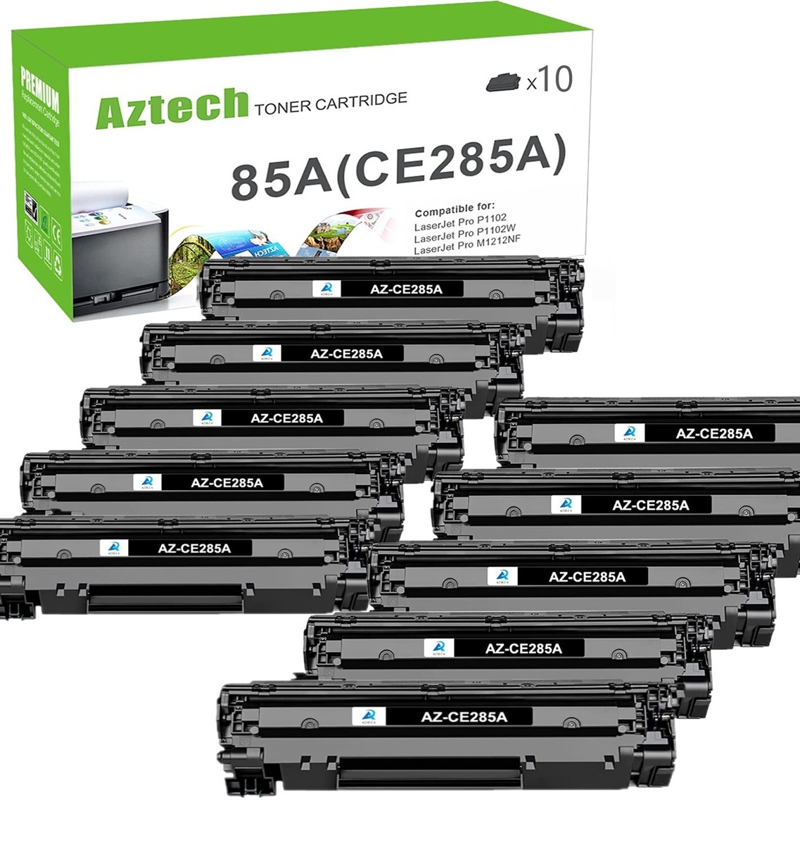 10-Pack V4INK CE285A Compatible Toner – High-Yield For HP LaserJet Pro P1102, M1212nf, M1132 & More Printers