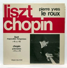 PIERRE-YVES LE ROUX ⸺ LISZT & CHOPIN piano works ⸺ DISQUES DEVA 10" LP EX+