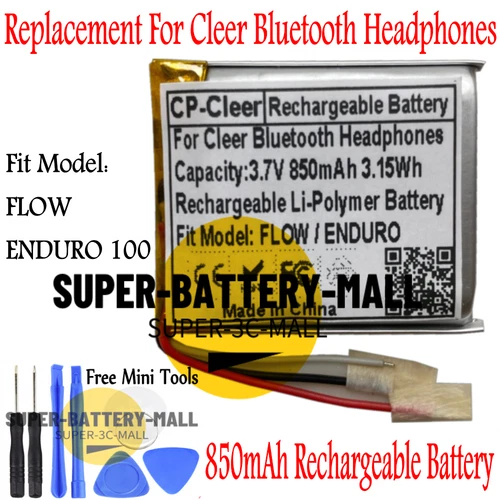 Repair Battery 850mAh For Cleer FLOW & Cleer ENDURO100 Bluetooth Headphones