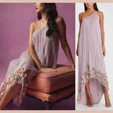 NWT Mac Duggal  8  9236 One Shoulder Trapeze Embellished High Low Gown J1453