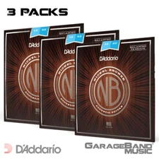 D'Addario NB1252BT Nickel Bronze Acoustic Strings, Balanced Tension Light 3-Pack