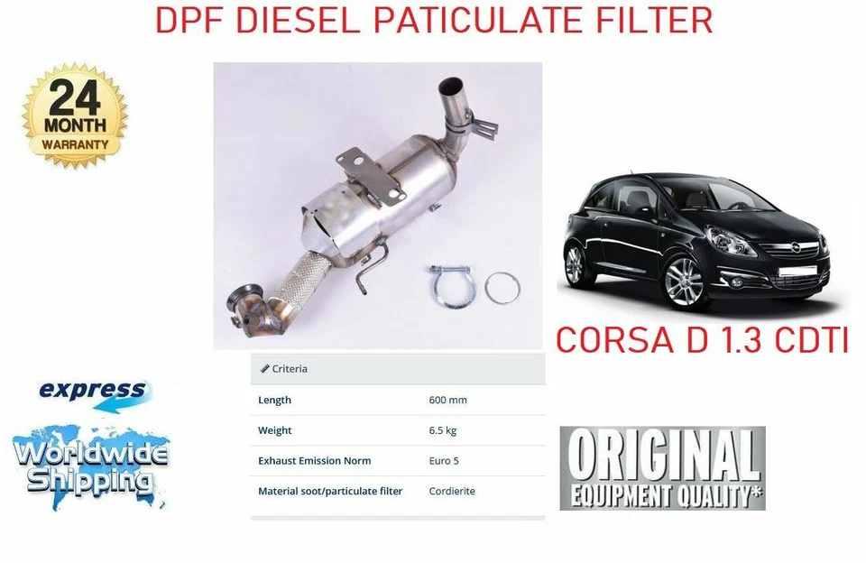 FOR CORSA D 1.3 CDTI EURO 5 DPF DIESEL PARTICULATE FILTER OE NO: 55562912 855627