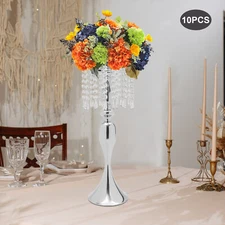 10* Crystal Flower Wedding Flower Vase Stand Table Centerpiece Party Decor 54cm