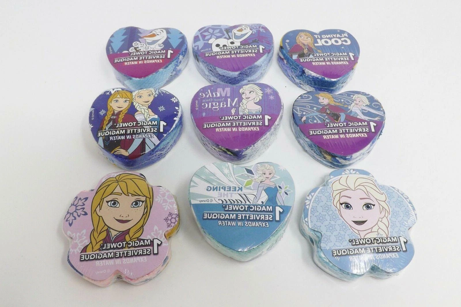 Lot of (9) Different Frozen Magic Towels Elsa Anna Olaf, Designs May Vary
Opens in a new window or t