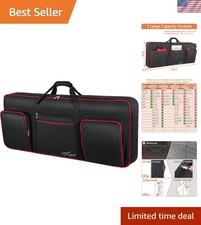 61 Key Keyboard Gig Bag - Ultra-Light Case with Padded Interior and Storage