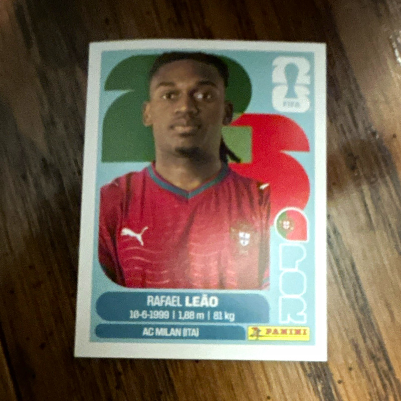 Panini World Cup 2026 Sticker POR 20 Rafael Leão AC Milan Player Portrait
