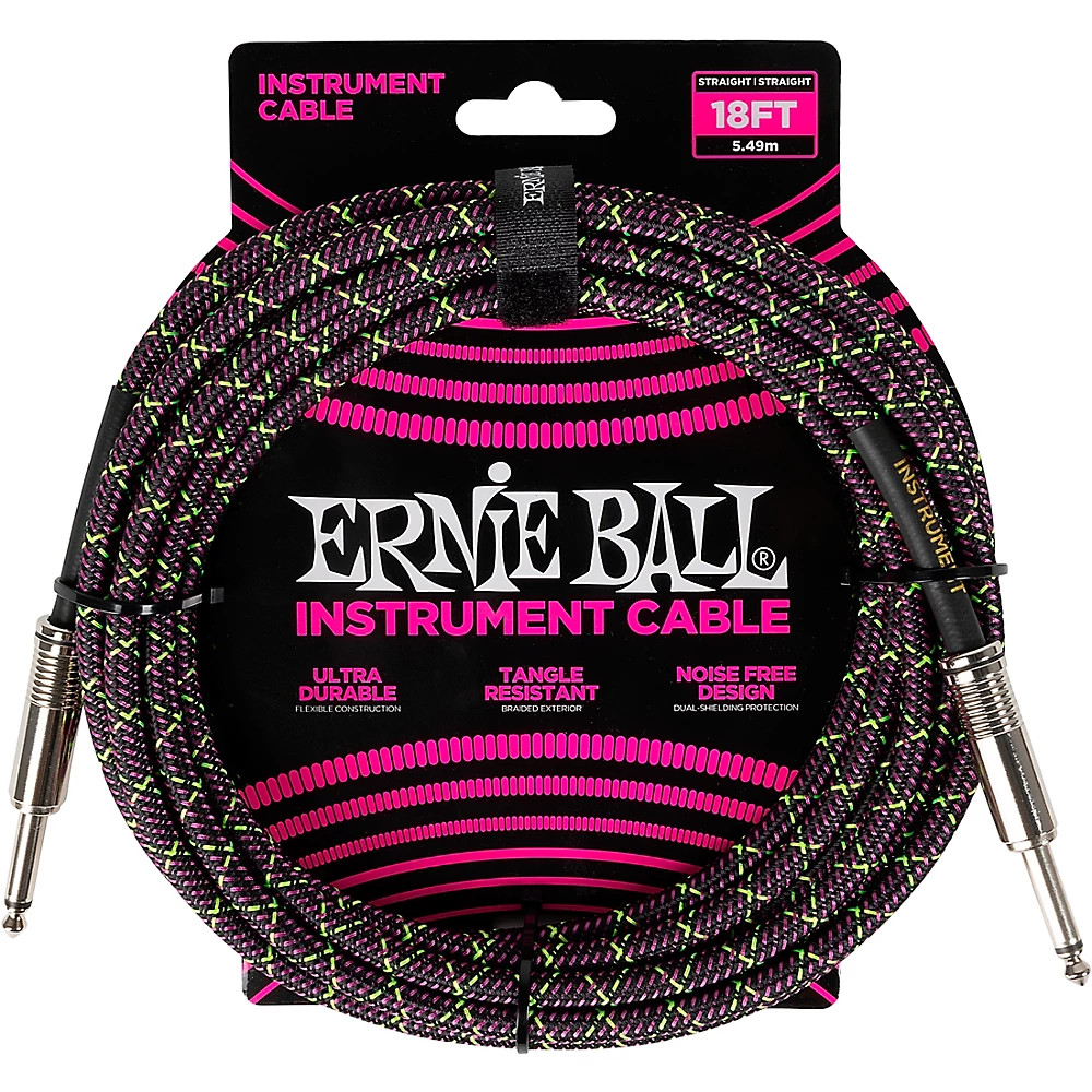 Ernie Ball Braided Instrument Cable StraightStraight 18 ft Purple Python 5290₽