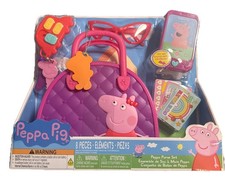 Peppa Pig Purse Bag Set Pretend Play Toddler Toy 8 Pieces Dress Up
