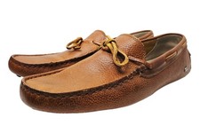 Mocasines Lacoste Concours Encaje CLM LTH Tostado Oscuro Zapatos para Conducir Para Hombre Talla 9.5