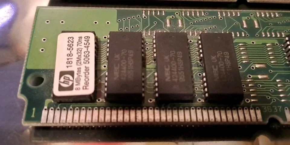 2x 8MB Ps/2 Fpm Simm RAM Memoria HP 1818-5623 5063-4549 72pin 70ns - Immagine 3 di 3