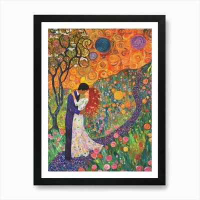 Bride And Groom Art Print Framed Wall Art Poster Canvas Print Picture