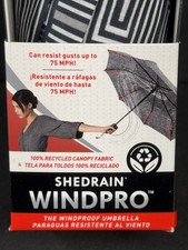 ShedRain WindPro Windproof Umbrella Auto Open Black White Pattern