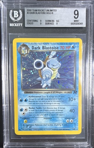 Dark Blastoise (Unlimited) graded BGS 9 for sale on eBay