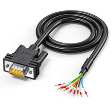 DB9 Connector RS232 Serial Cable-5Ft,Db9 Male to Bare Wire with Cable Marker,D-S