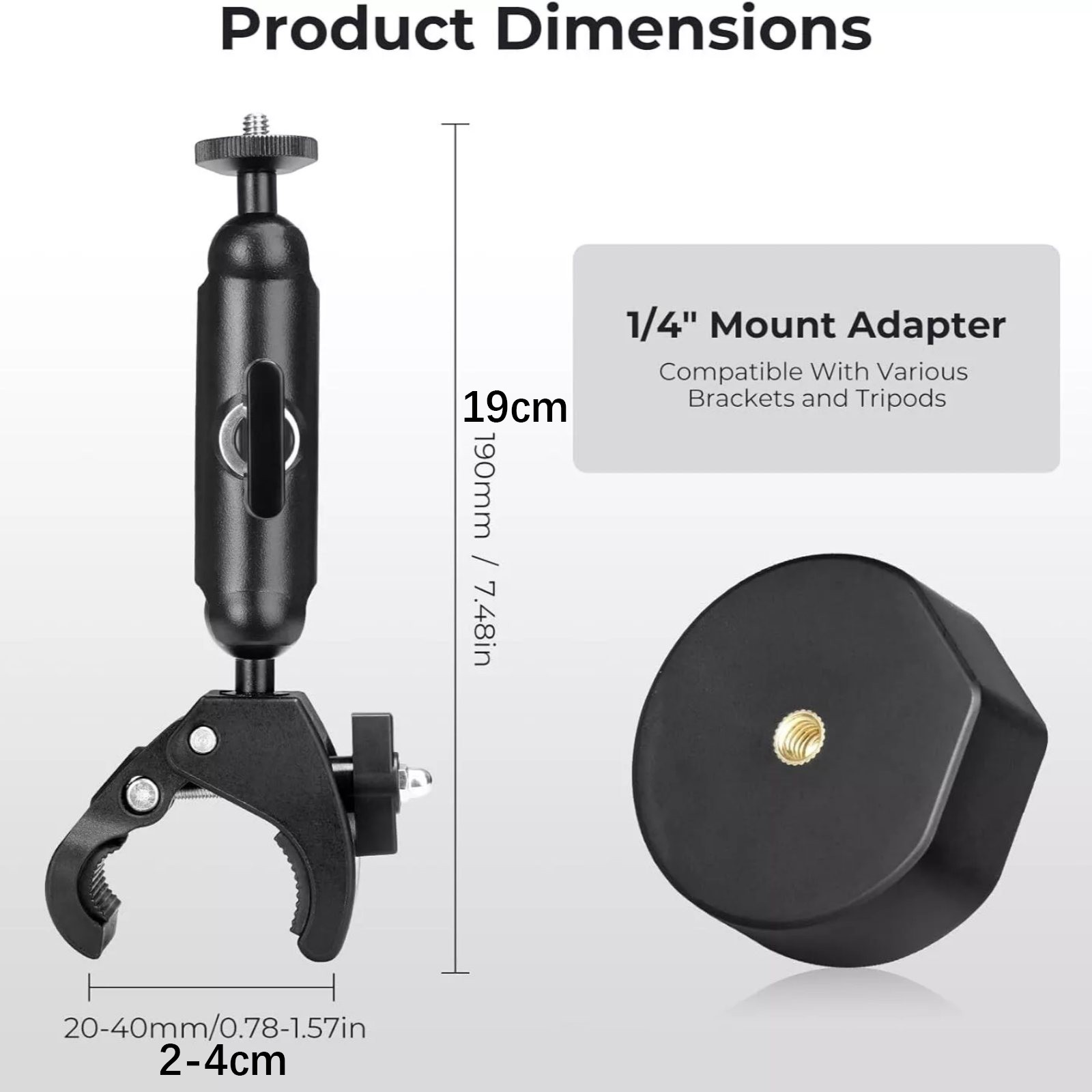 1*Alloy+Plastic Clamps RV Ladder Mount Roof Rack Pipe Mount for Starlink Mini
