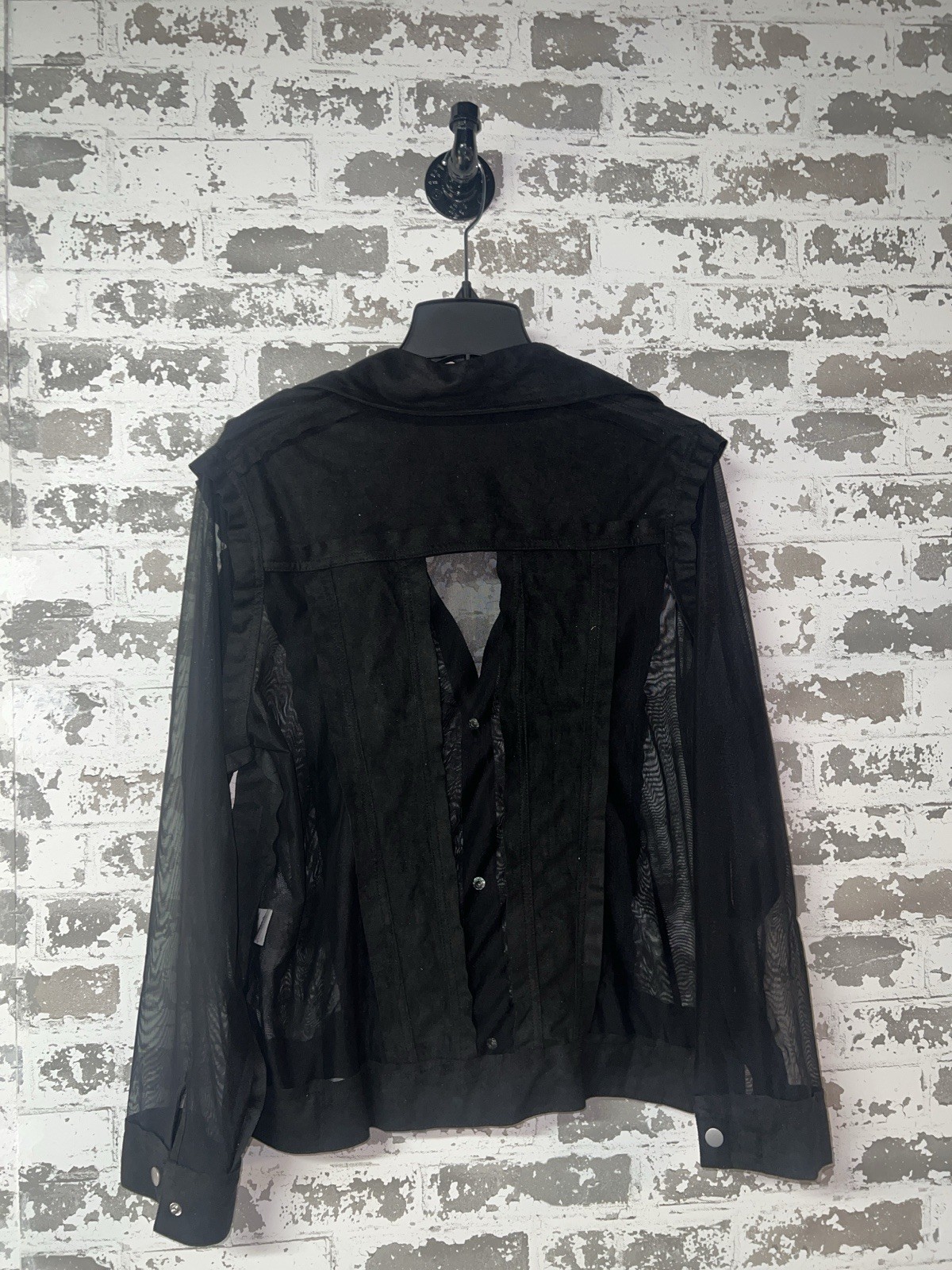 Origami Button Down Collared Sheer Blouse Top - B… - image 5