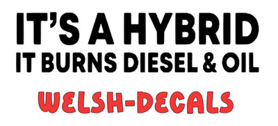 Lustiger 4x4 Auto-Autoaufkleber Fenster Heckklappe Vinyl-Aufkleber It's A Hybrid Diesel