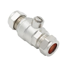 15mm Full Bore Chrome Isolation Valve - FREE Next-Day Delivery
